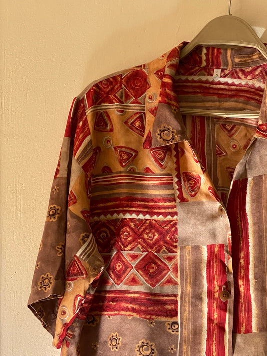 Unisex half sleeves boho patterned summer shirt🌊