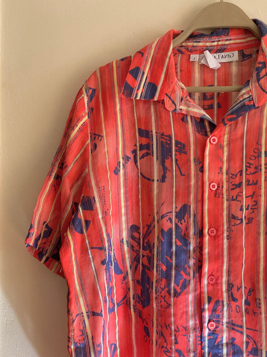 Unique semi see through unisex patterned shirt🫟🌟