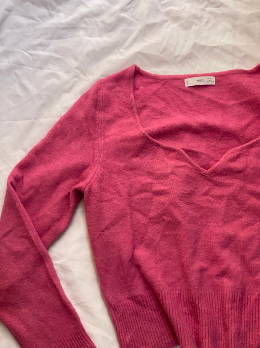 Mango hot pink fitted sweater 💗🌷